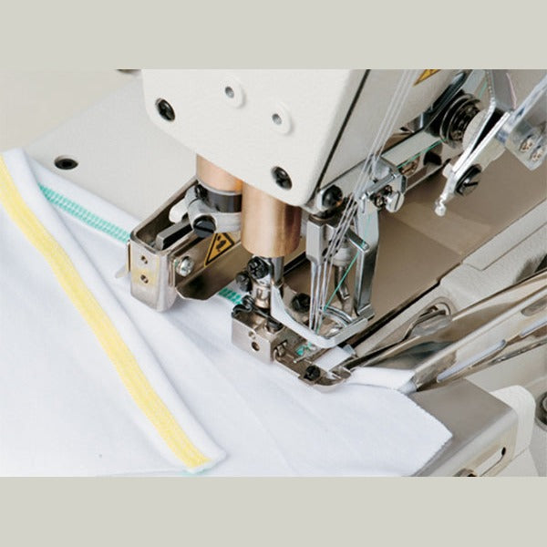 JUKI MF-7523C11 3 Needle Flatbed Coverstitch for Binding Industrial Sewing Machine with Table and Servo Motor Included Included