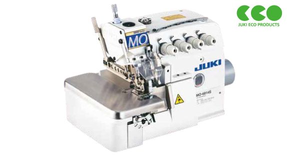 JUKI MO-6814S 4 Thread Overlock Industrial Sewing Machine Assembled with Servo Motor, Fully Submerged Table Setup Included