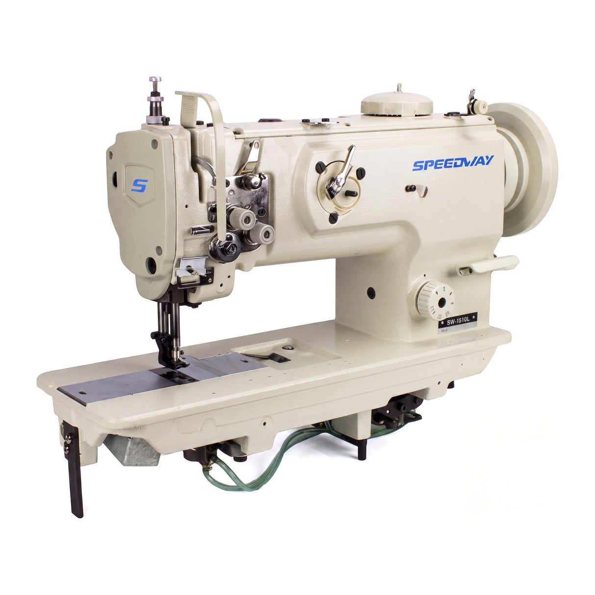 SPEEDWAY SW-1510L/DA/VS Single Needle Heavy Duty Unison Feed Walking Foot Sewing Machine Assembled with Table and Servo Motor Included