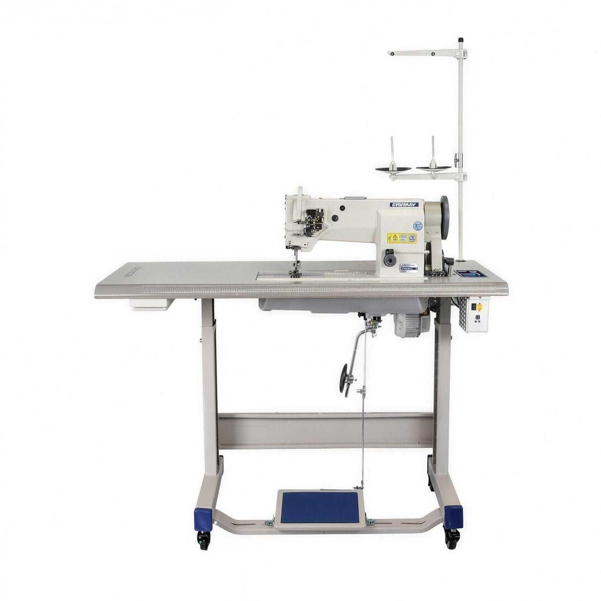 SPEEDWAY® SW-4400N Single Needle Heavy Duty Unison Feed Walking Foot Sewing Machine Assembled with Servo Motor, Table and Stand Included