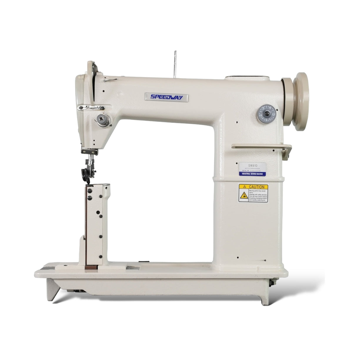 SPEEDWAY SW-810 — Máquina lockstitch industrial de cama de poste de una aguja, con servomotor, mesa y base incluidas