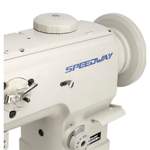 SPEEDWAY® SW1760L/VS Double Needle Post Bed Heavy Duty Unison Feed Walking Foot Sewing Machine Assembled with Table and Stand Included