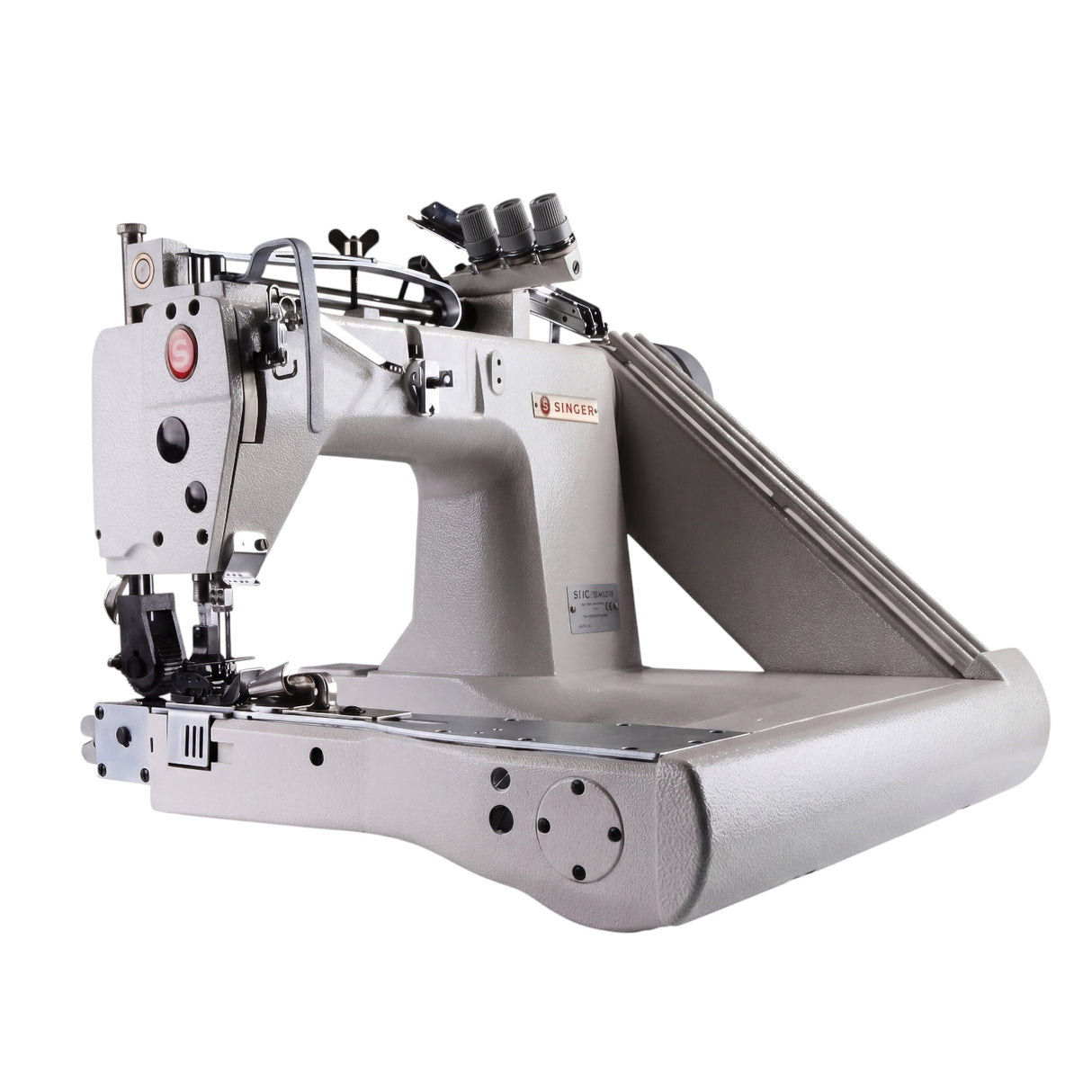 Supra Sewing Online, Llc SINGER 811C-264M-2PL industrial sewing machine with two needles, top & bottom puller, 1/4" gauge for lap seams.