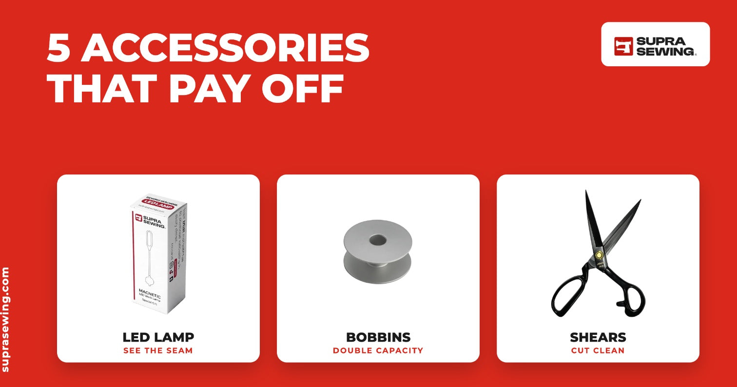 Top 5 essential industrial sewing machine accessories for beginners