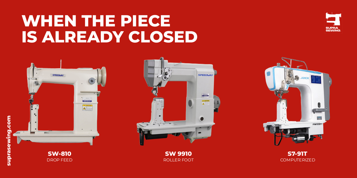 Supra Sewing post-bed machines: SPEEDWAY SW-810, SPEEDWAY SW 9910 and JACK S7-91T