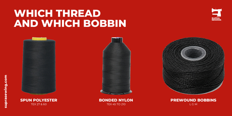Speedway spun polyester cone, bonded nylon spool and prewound bobbin