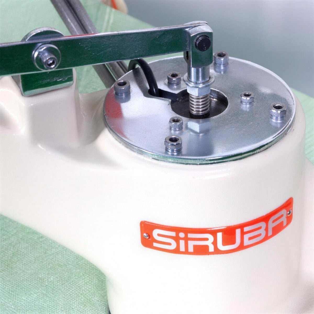 SIRUBA D007RB-460-02/AK9 4-Needle 6-Thread Feed-off-the-Arm Flatseamer Industrial Sewing Machine – Complete Setup, Table & Stand Included