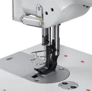 CONSEW 206RBL-18 Single Needle Long Arm 18" Heavy Duty Walking Foot Compound Feed Lockstitch Industrial Sewing Machine - Complete Setup, Table, Stand Included