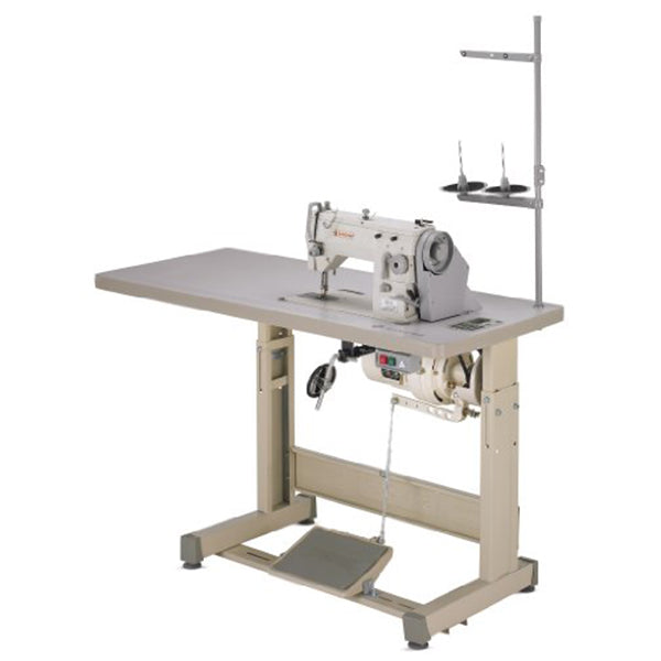 SINGER 20U-105C Single Needle Lockstitch Straight and Zig-Zag  Sewing Machine Assembled with Servo Motor, Table and Stand Included