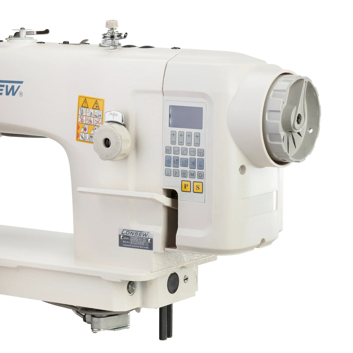 CONSEW 2206RB-14-7-DD Single Needle Direct Drive Heavy Duty Unison Feed Walking Foot Lockstitch Industrial Sewing Machine (7mm Stitch Length) - Complete Setup, Table, Stand Included