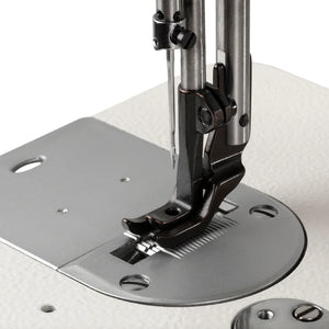 CONSEW 2206RB-14-7-DD Single Needle Direct Drive Heavy Duty Unison Feed Walking Foot Lockstitch Industrial Sewing Machine (7mm Stitch Length) - Complete Setup, Table, Stand Included