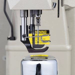CONSEW 369RB-2 Double Needle Split Needle Bar Post Bed Walking Foot Lockstitch Industrial Sewing Machine (5/16" / 8mm Gauge) - Complete Setup, Table, Stand Included