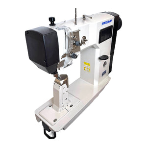SPEEDWAY SW 591-Q Full Function, Touch Screen Single Needle Post-bed Top, Bottom and Needle Feed Lockstitch Industrial Sewing Machine with Servo Motor, Table and Stand Included