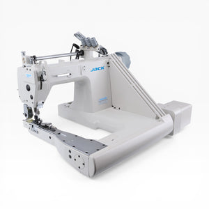 JACK JK-T9270D-12-2PL-Q-(1/4) 2 Needle Feed of the Arm Chainstitch Industrial Sewing Machine Assembled with Servo Motor, Tabl