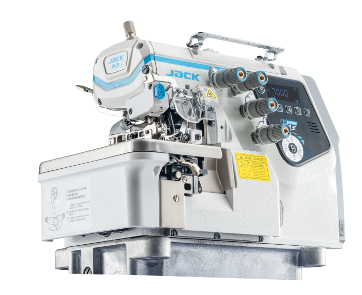 JACK C7-3-02/233 3 Thread Urus (A.M.H) AI Overlock Machine with Smart Automatic Material Adjustment Assembled with Table and Stand Included