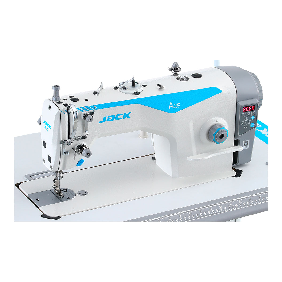 JACK A2BC High-Speed Single Needle Lockstitch Machine with Automatic Thread Trimmer Assembled with Table and Stand Included