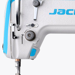 JACK A2BC High-Speed Single Needle Lockstitch Machine with Automatic Thread Trimmer Assembled with Table and Stand Included