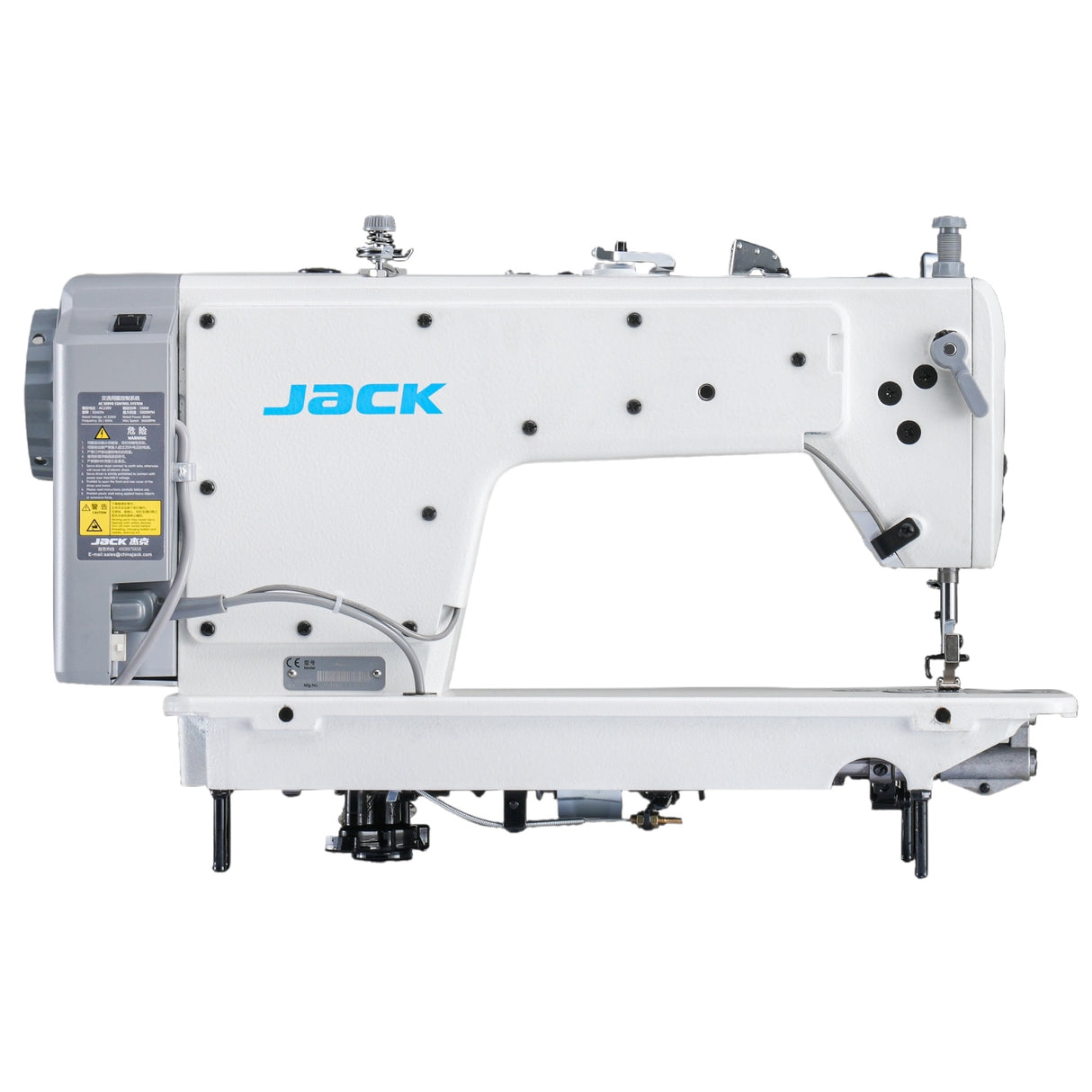 JACK A2BC Máquina de pespunte de aguja única de alta velocidad con cortahilos automático ensamblada con mesa y soporte incluidos