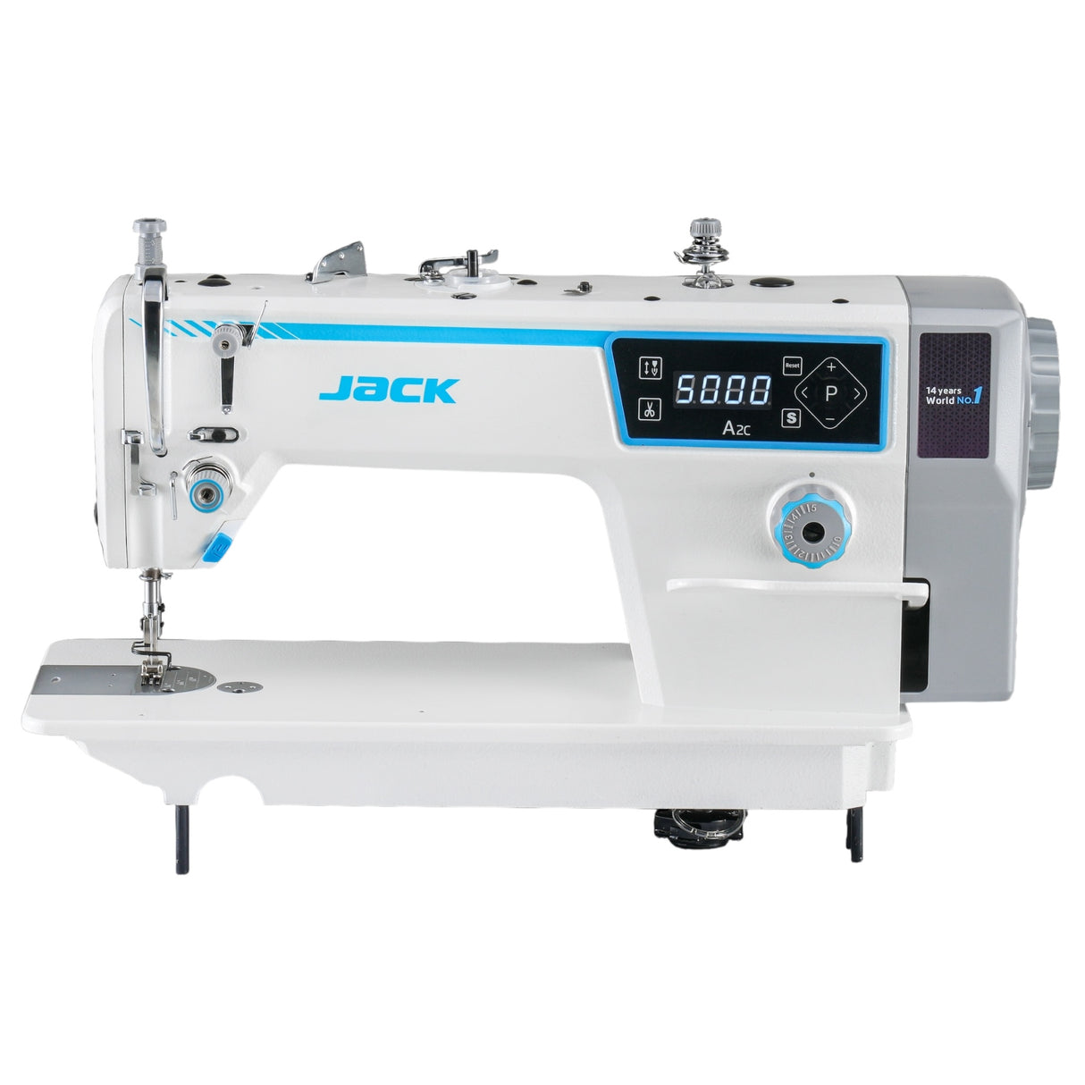 JACK A2BC Máquina de pespunte de aguja única de alta velocidad con cortahilos automático ensamblada con mesa y soporte incluidos