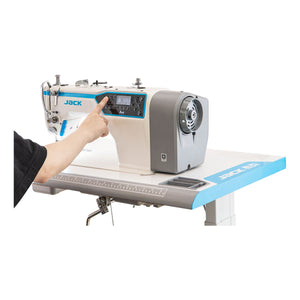 JACK A4 BC Single Needle Direct Drive Fully Automatic Drop Feed Lockstitch Industrial Sewing Assembled with Table and Stand Included