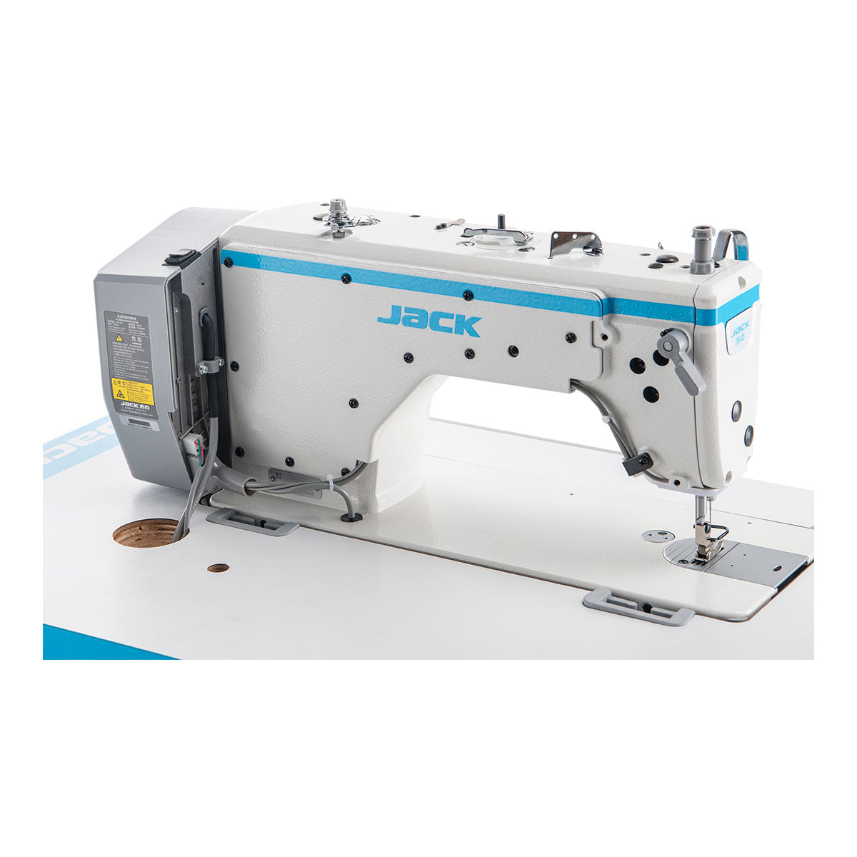 JACK A4 BC Single Needle Direct Drive Fully Automatic Drop Feed Lockstitch Industrial Sewing Assembled with Table and Stand Included