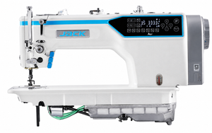 JACK A6F-E-Q Single Needle Direct Drive Fully Automatic Needle Feed Lockstitch Industrial Sewing Machine with Large Workspace - Complete Setup, Table, Stand Included