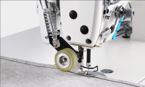 JACK A6F-E-Q-PK Single Needle. Sewing Machine and Puller on a white background