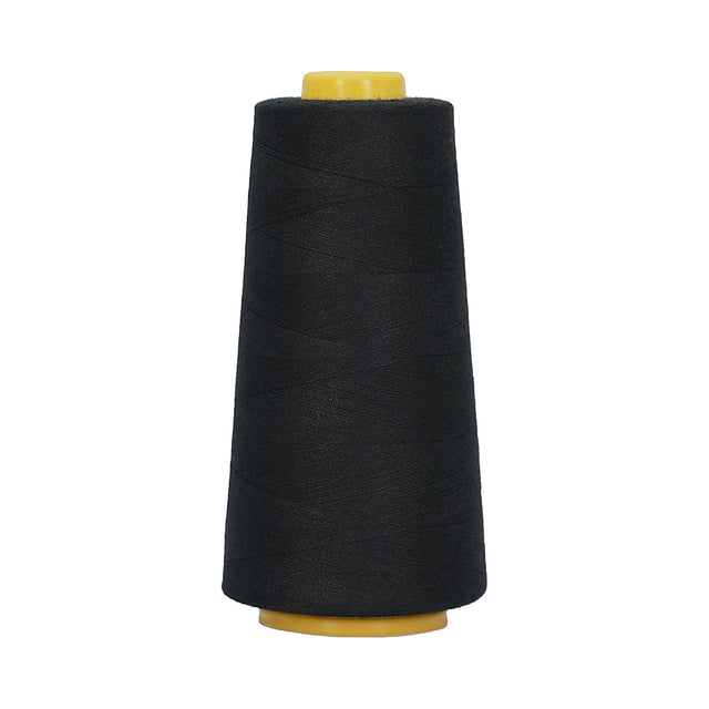 Speedway 100% Spun Polyester Sewing Thread 40/2 — 2,500 m Cone (2,734 yds) — Black Polyester 40-2 2500M