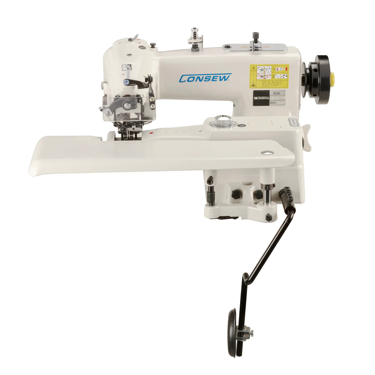 CONSEW CM-101-1 Single Needle Blindstitch Industrial Sewing Machine for Hemming Drapery, Curtains & Apparel - Complete Setup, Table, Stand Included