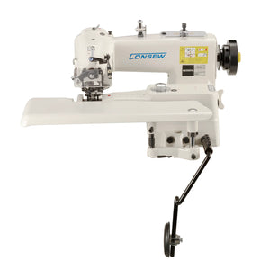 CONSEW CM-101-1 Single Needle Blindstitch Industrial Sewing Machine for Hemming Drapery, Curtains & Apparel - Complete Setup, Table, Stand Included
