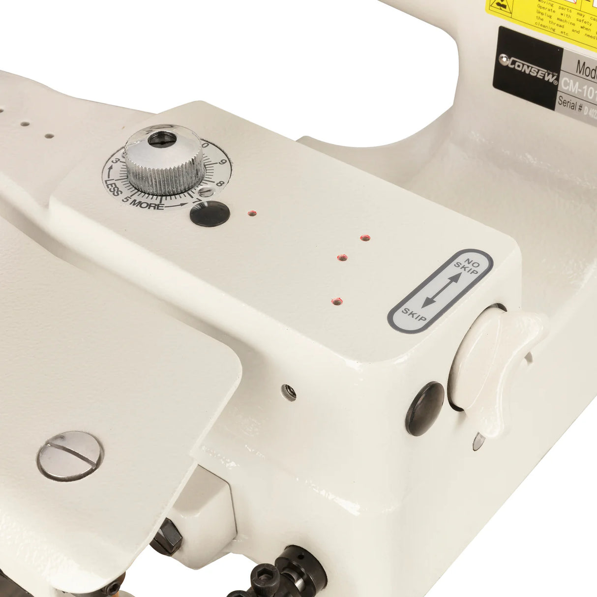 CONSEW CM-101-1 Single Needle Blindstitch Industrial Sewing Machine for Hemming Drapery, Curtains & Apparel - Complete Setup, Table, Stand Included
