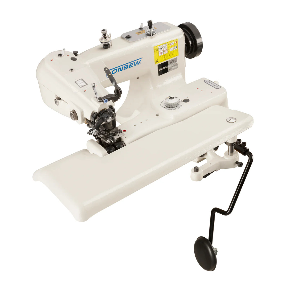 CONSEW CM-101-1 Single Needle Blindstitch Industrial Sewing Machine for Hemming Drapery, Curtains & Apparel - Complete Setup, Table, Stand Included