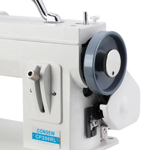 CONSEW CP206RL Portable Single Needle Walking Foot Industrial Sewing Machine with Built-in Motor, Reverse Stitching & Extra Workspace for Upholstery, Leather, Canvas, Sails & Outdoor Gear - Includes Hard Plastic Carrying Case