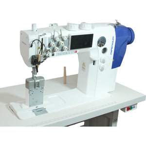SPEEDWAY® DECO 2780 Double Needle Post Bed Decorative Stitch Heavy Duty Unison Feed Walking Foot Sewing Machine Assembled with Table and Stand Included
