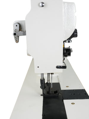 SPEEDWAY SW-28BL-20 — Máquina de dos agujas de brazo largo de 20" para trabajo extra pesado, con pie caminante, garfio japonés y motor servo de 900W, para velas, lonas, cuero y tapicería — Configuración completa, mesa y base incluidas