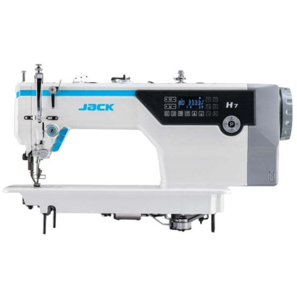 Jack H7-C AI walking foot industrial sewing machine — full setup with table and stand