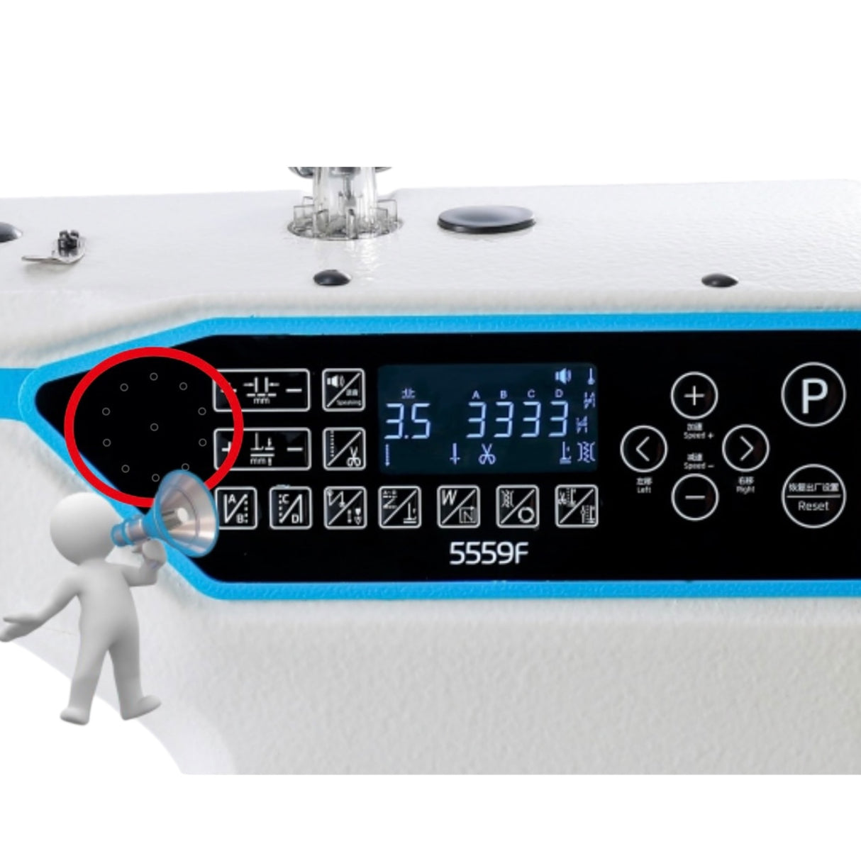 JACK JK-5559F-W Single Needle Lockstitch with Trimmer and Automatic Functions Complete Assembled, Table and Stand Included