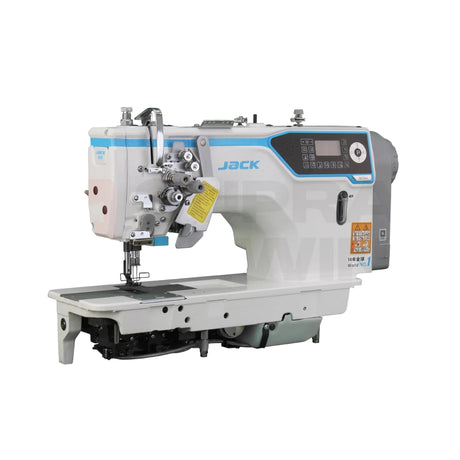 JACK® JK-58750J-A-105 Double Needle Split-Bar Lockstitch Machine – Complete Setup, Table & Stand Included