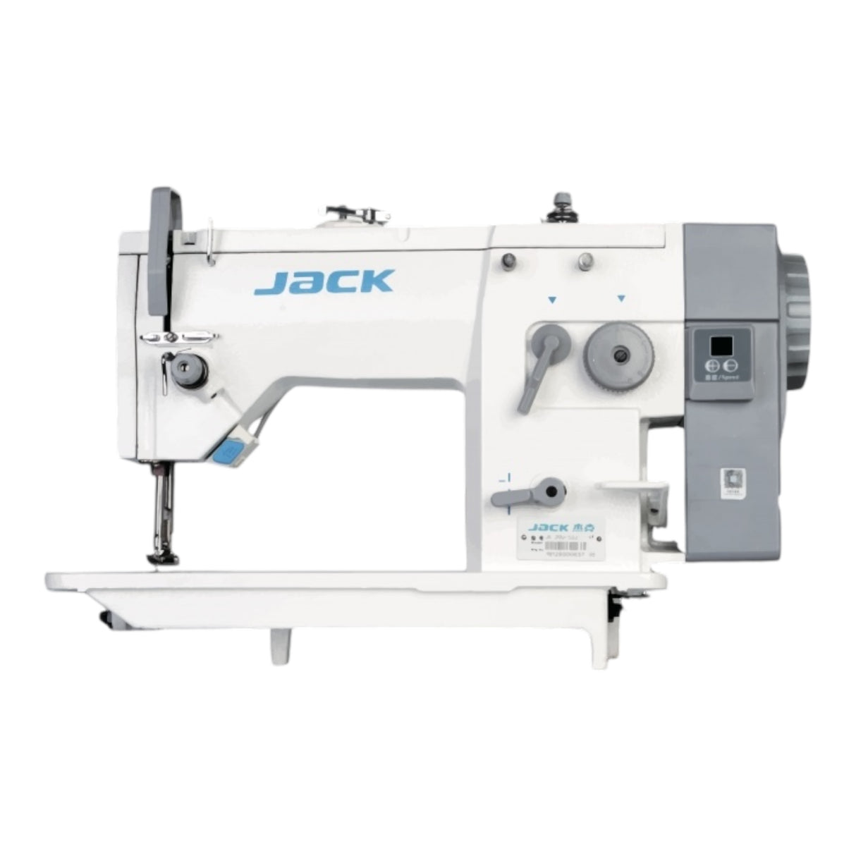 JACK 20U53 Single Needle Lockstitch Straight and Zig-Zag  Sewing Machine Assembled with Direct Drive Servo Motor, Table and Stand Included