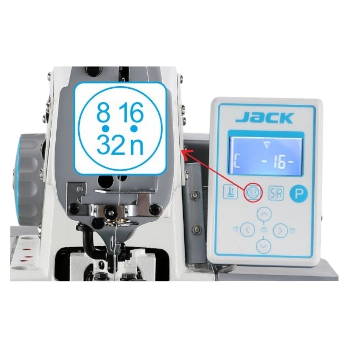 JACK JK-T373GR-Z Button Sew with Automatic Button Feeding Machine With Integrated Motor Assembled with Table and Stand Included