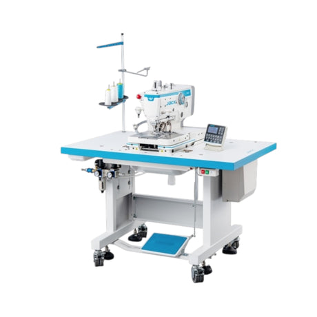 JACK® JK-T9820G-02-D/P Electronic Keyhole Buttonhole Eyelet Machine – Complete Setup, Table & Stand Inclu - Image 2 of 3
