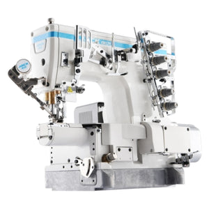 JACK JK-8670G-01CBx364/UT 3 Needle Small Cylinder Arm Coverstitch With Thread Trimmer and Auto Footlifter Industrial Sewing Machine Assembled with Table and Stand Included