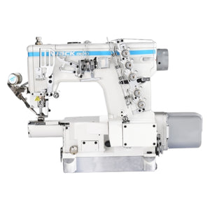 JACK JK-8670G-01CBx364/UT 3 Needle Small Cylinder Arm Coverstitch With Thread Trimmer and Auto Footlifter Industrial Sewing Machine Assembled with Table and Stand Included