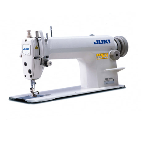 JUKI DDL-8100e Single Needle. Industrial Sewing Machine with servo motor, table, and stand included, displayed against a white background.