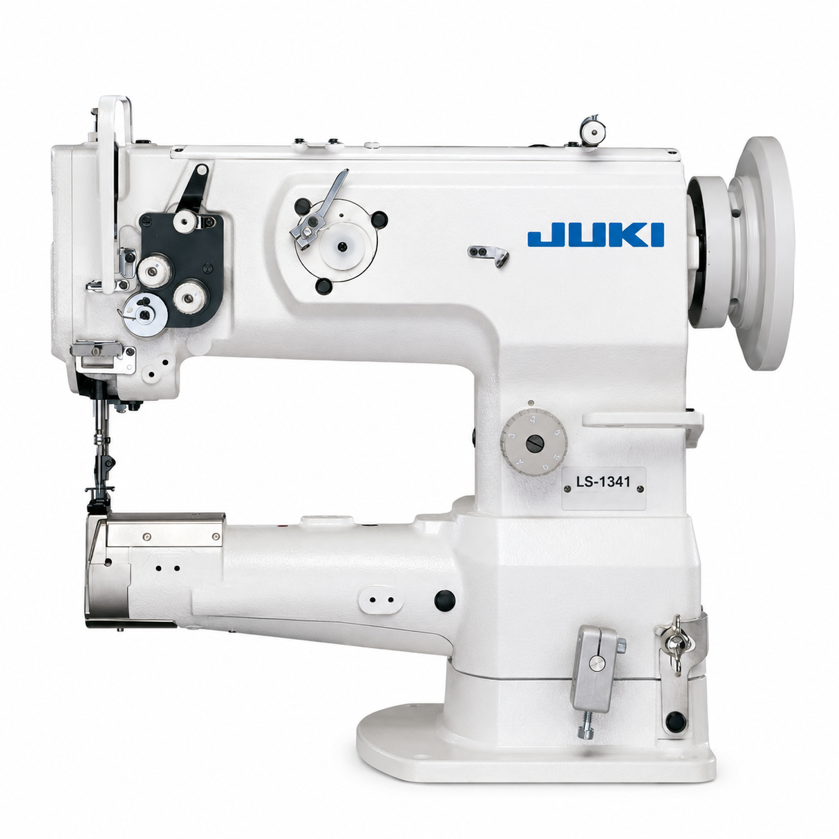 JUKI LS-1341 Cylinder Bed Walking Foot Compound Feed Lockstitch Industrial Sewing Machine - Complete Setup, Table, Stand Included