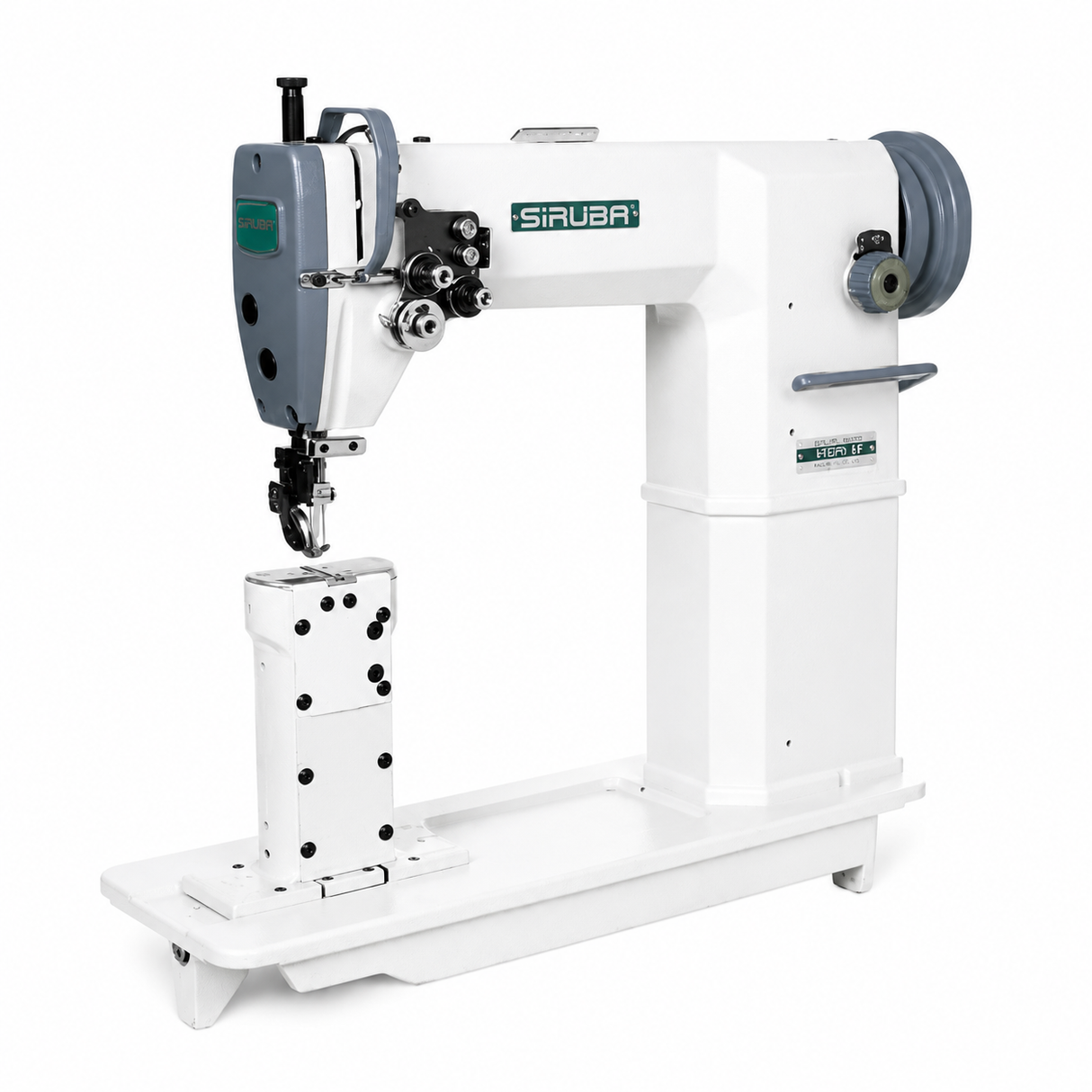 SIRUBA P727-24 Two Needle Post Bed Lockstitch Industrial Sewing Machine (2.4mm Gauge) - Complete Setup, Table, Stand Included
