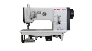 PFAFF 1245 Single Needle Heavy Duty Unison Feed Walking Foot Sewing Machine Assembled with Servo Motor, Table and Stand Included