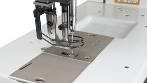 PFAFF 1245 Single Needle Heavy Duty Unison Feed Walking Foot Sewing Machine Assembled with Servo Motor, Table and Stand Included