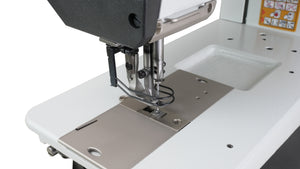 PFAFF 1245 Single Needle Heavy Duty Unison Feed Walking Foot Sewing Machine Assembled with Servo Motor, Table and Stand Included