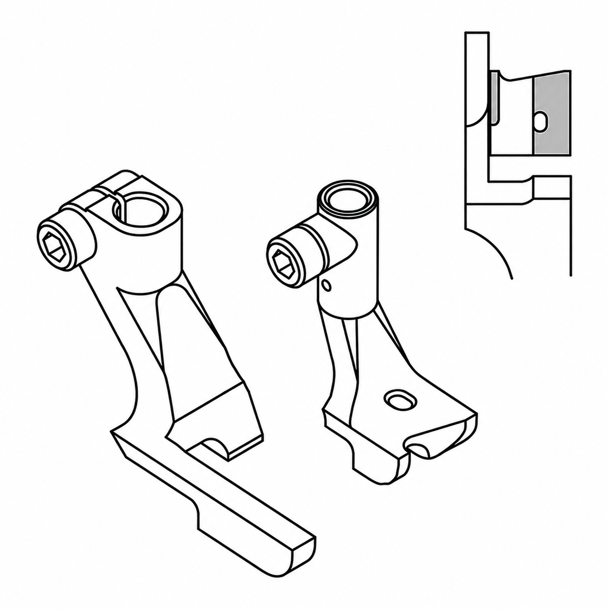 KP367PL piping foot left – technical diagram